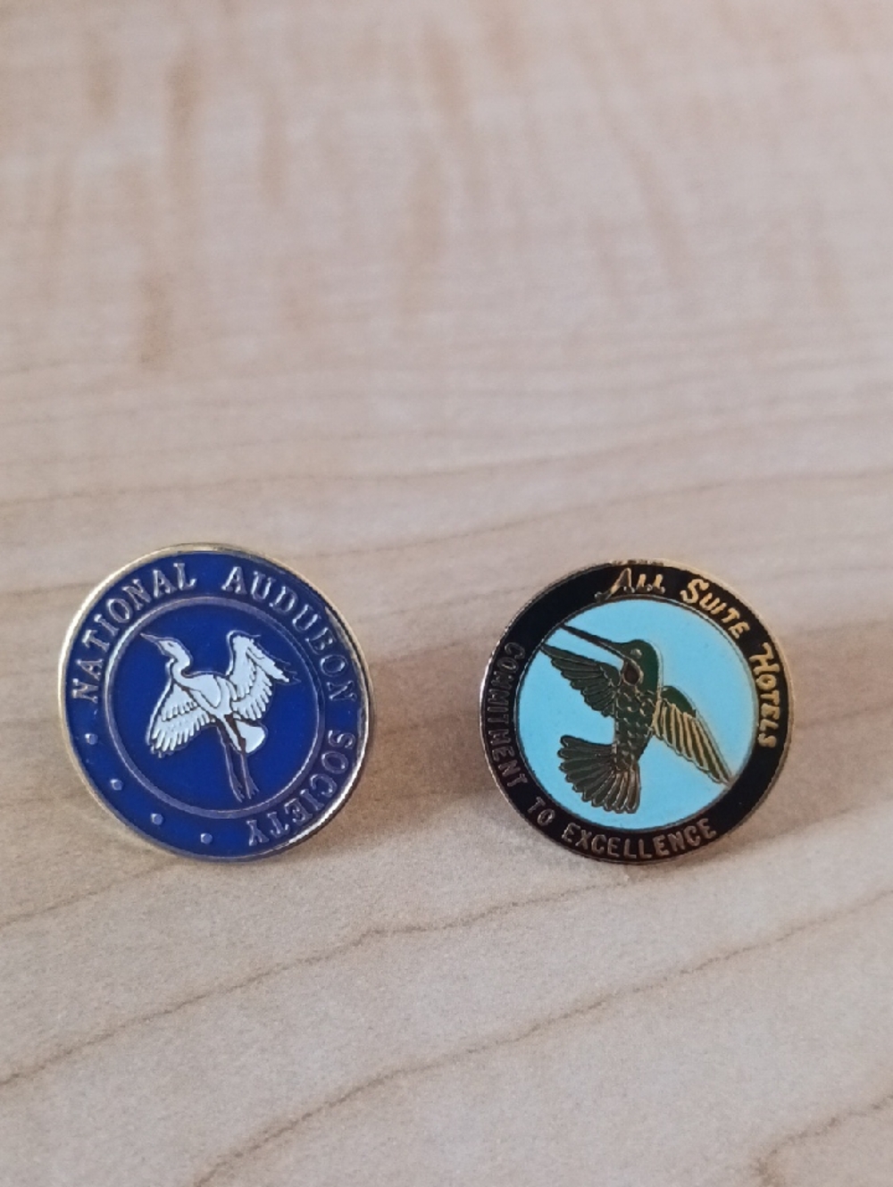 Source Unknown Blue and Black Enamel Bird Lapel Pins